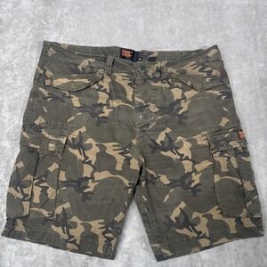 Superdry Shorts Mens 34 Green Camouflage Utility Military Field Paratrooper Camo
